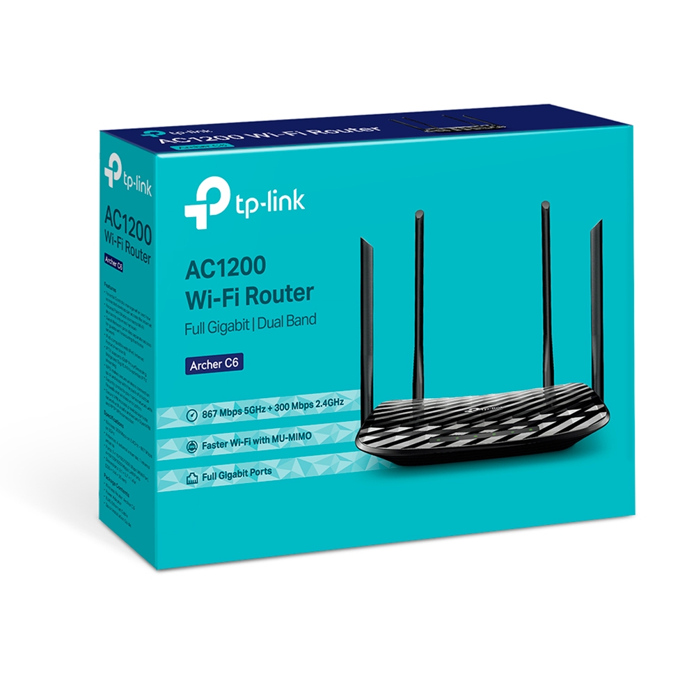 ROUTER 4 P+WIFI DUAL BAND (ARCHER C6 AC1200)  5 ANTENAS WIRELESS  - TP-LINK
(8903)